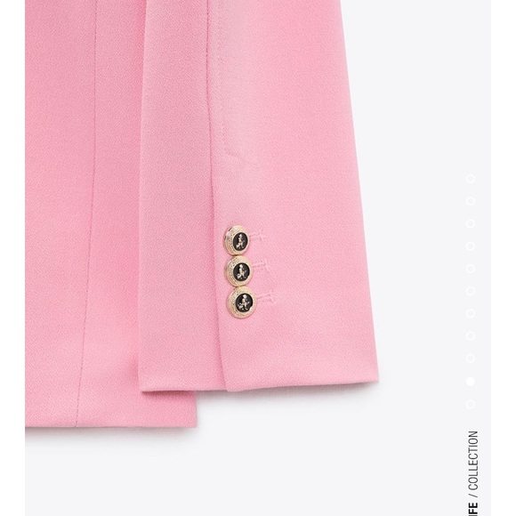 NWT Zara Tailored Pink Double breasted Blazer - Picture 10 of 10